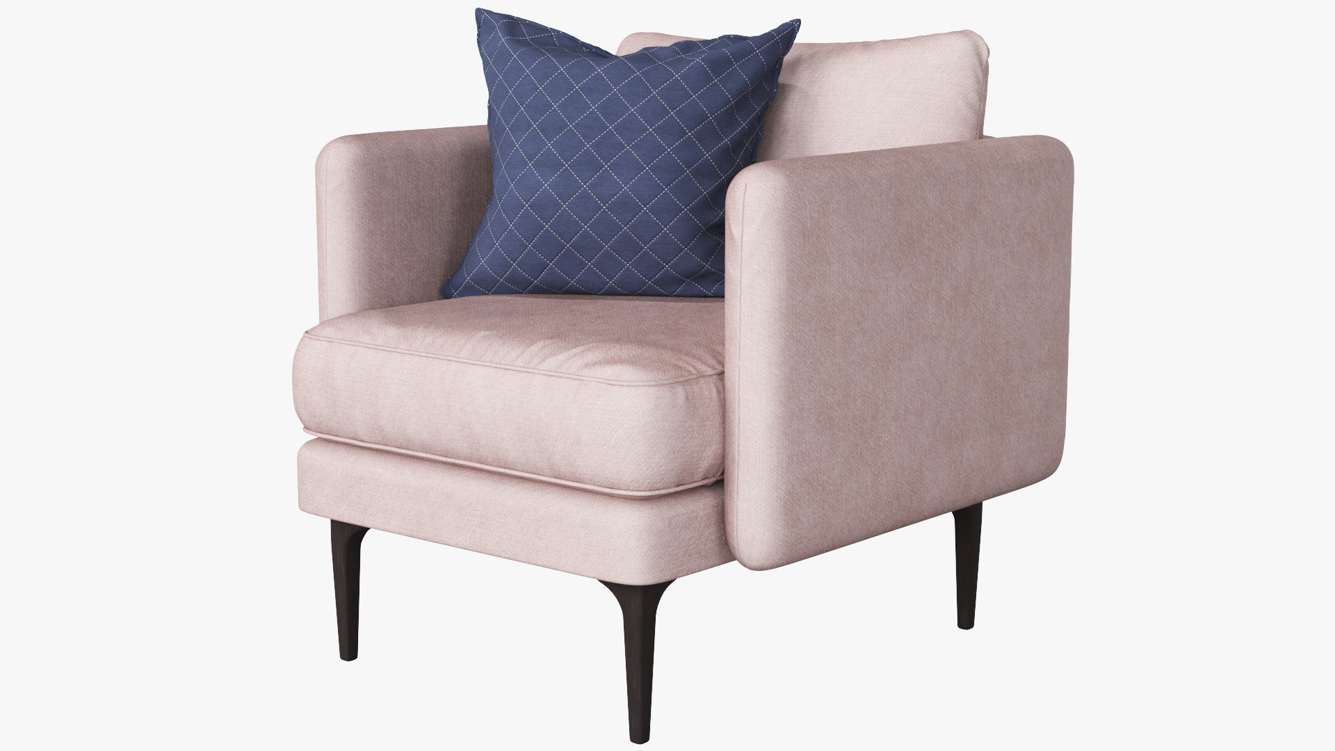 Auburn Armchair Low-poly 3D model_1