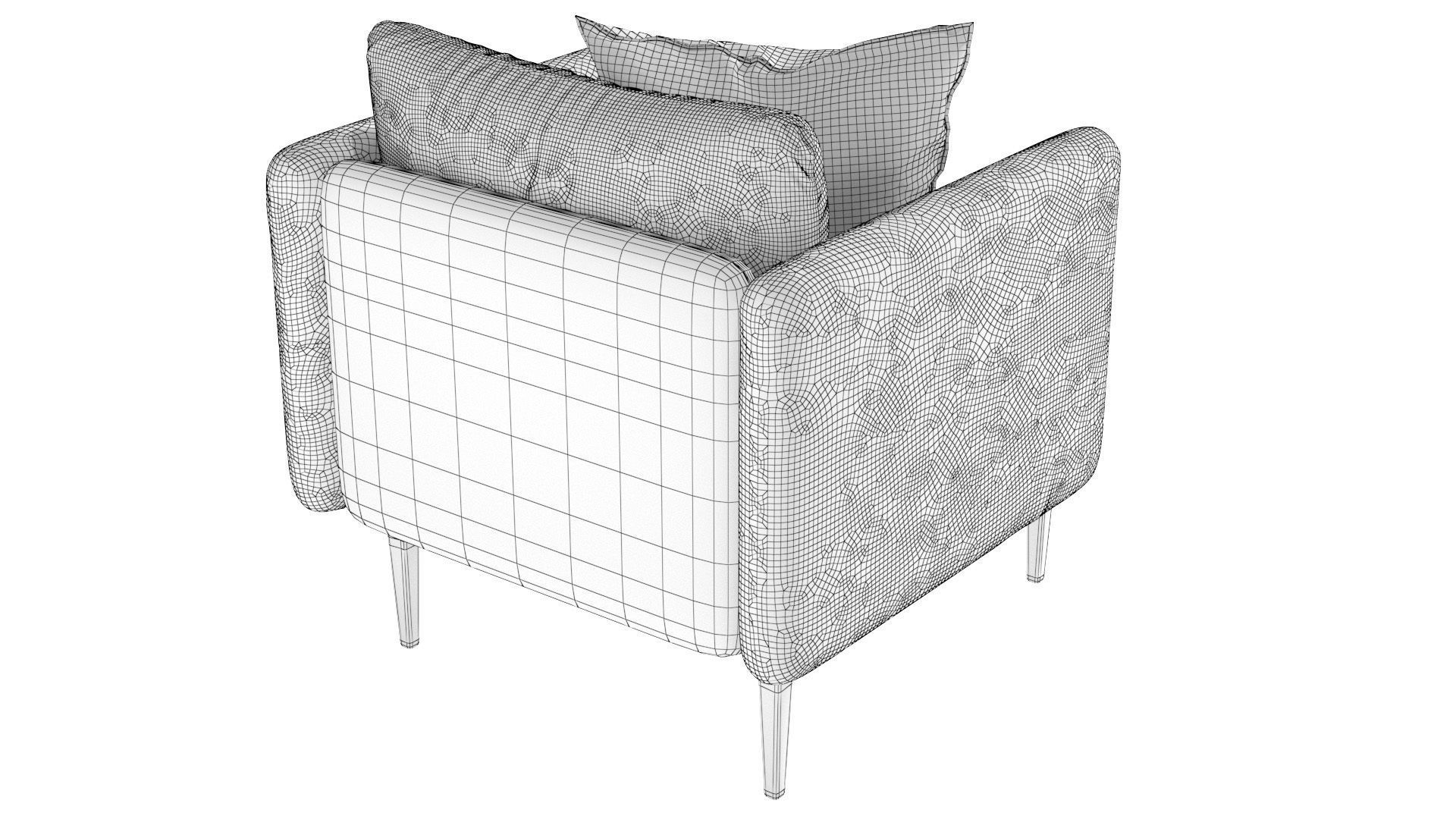 Auburn Armchair Low-poly 3D model_12