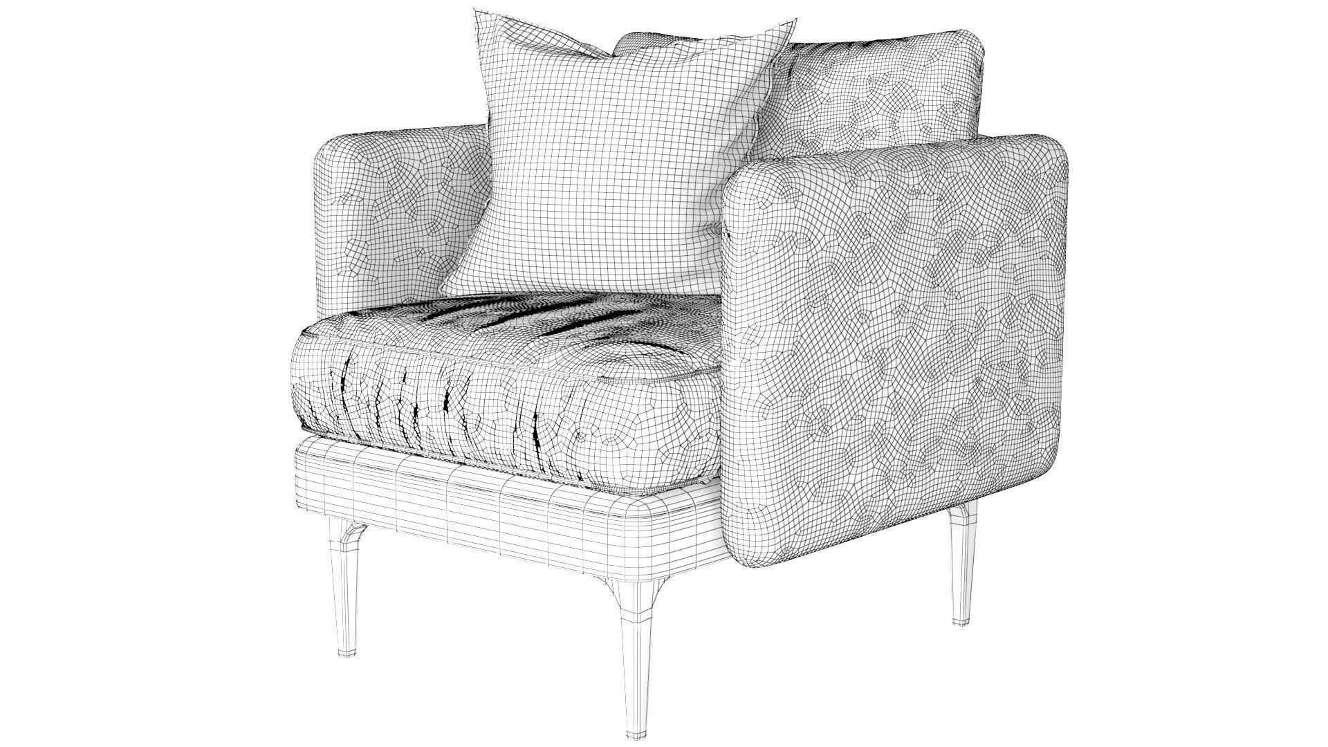 Auburn Armchair Low-poly 3D model_18