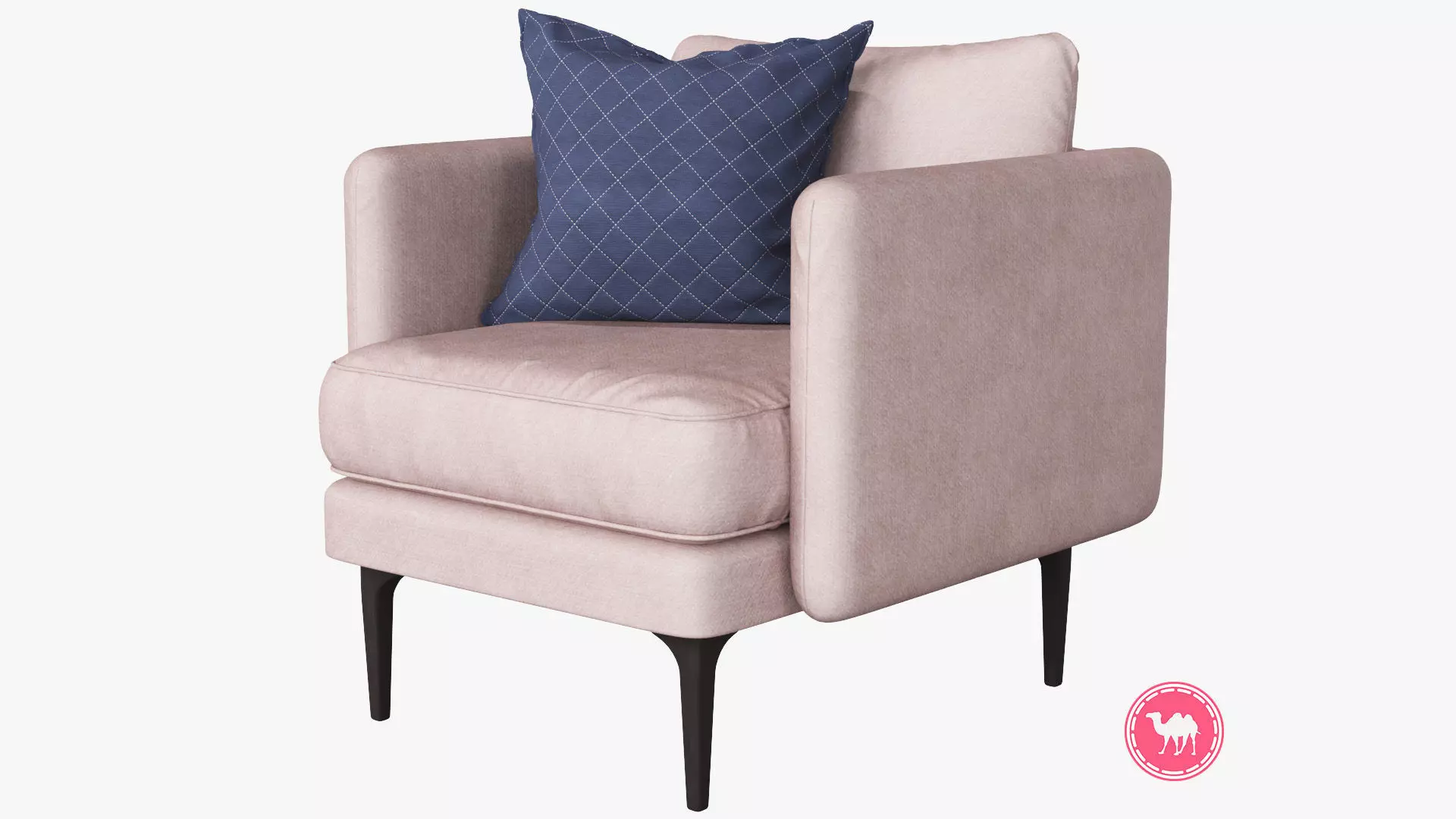 Auburn Armchair Low-poly 3D model_0