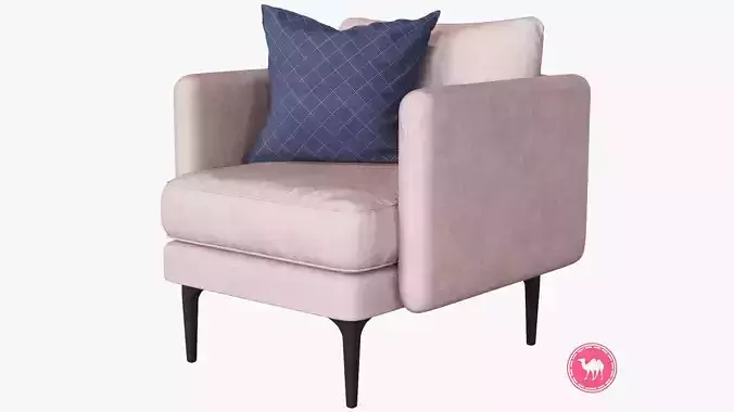 Auburn Armchair Low-poly 3D model