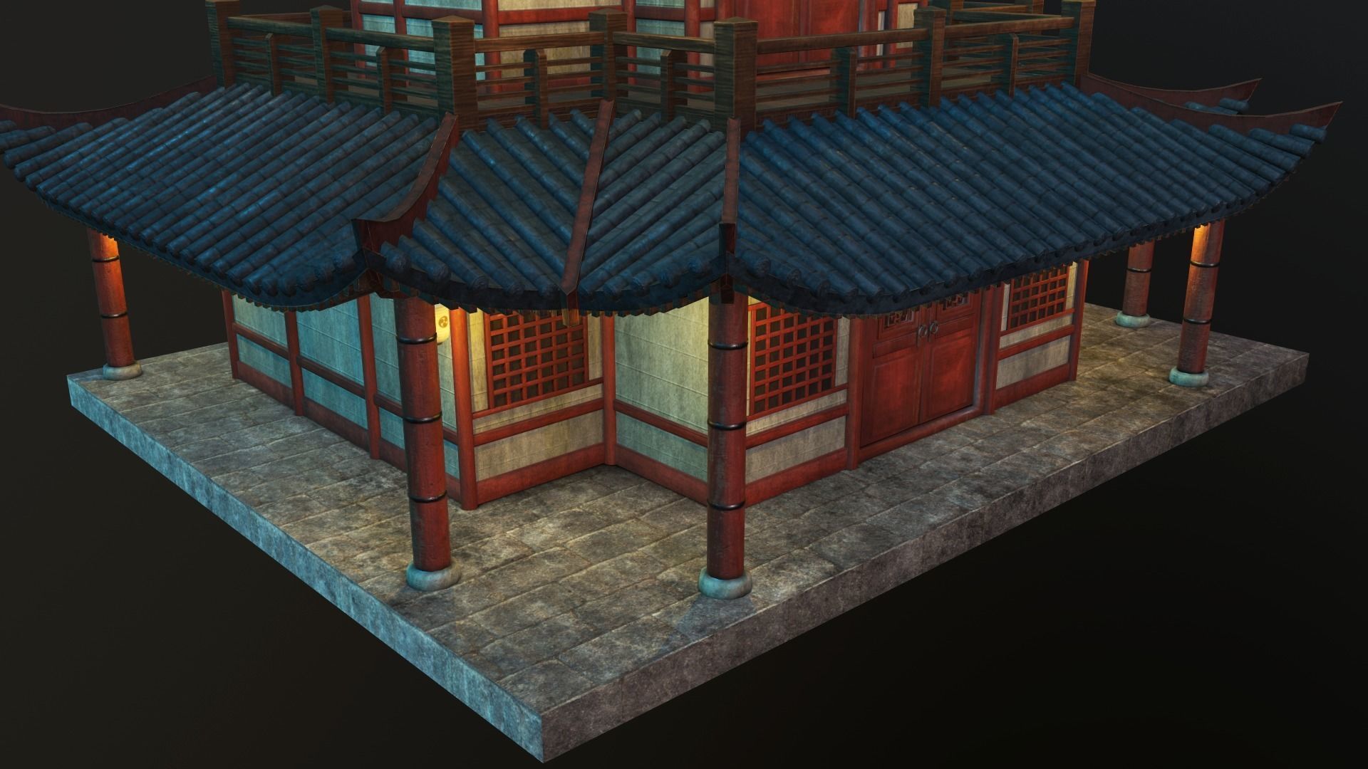  Asian Japanese and Chinese Realistic Building 3D model_11