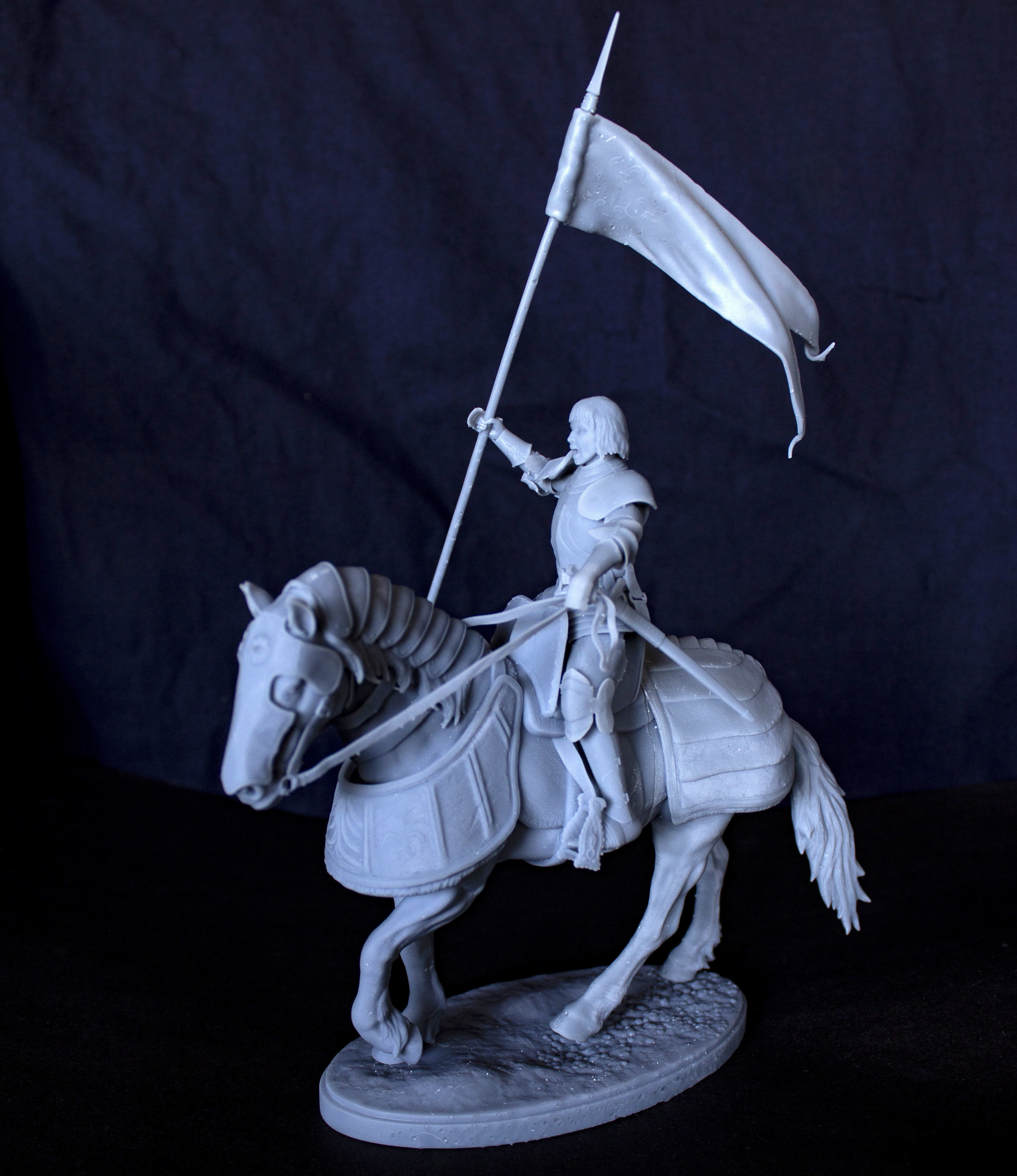 Joan of Arc intended for 3D printing - pre supported 3D print model_2