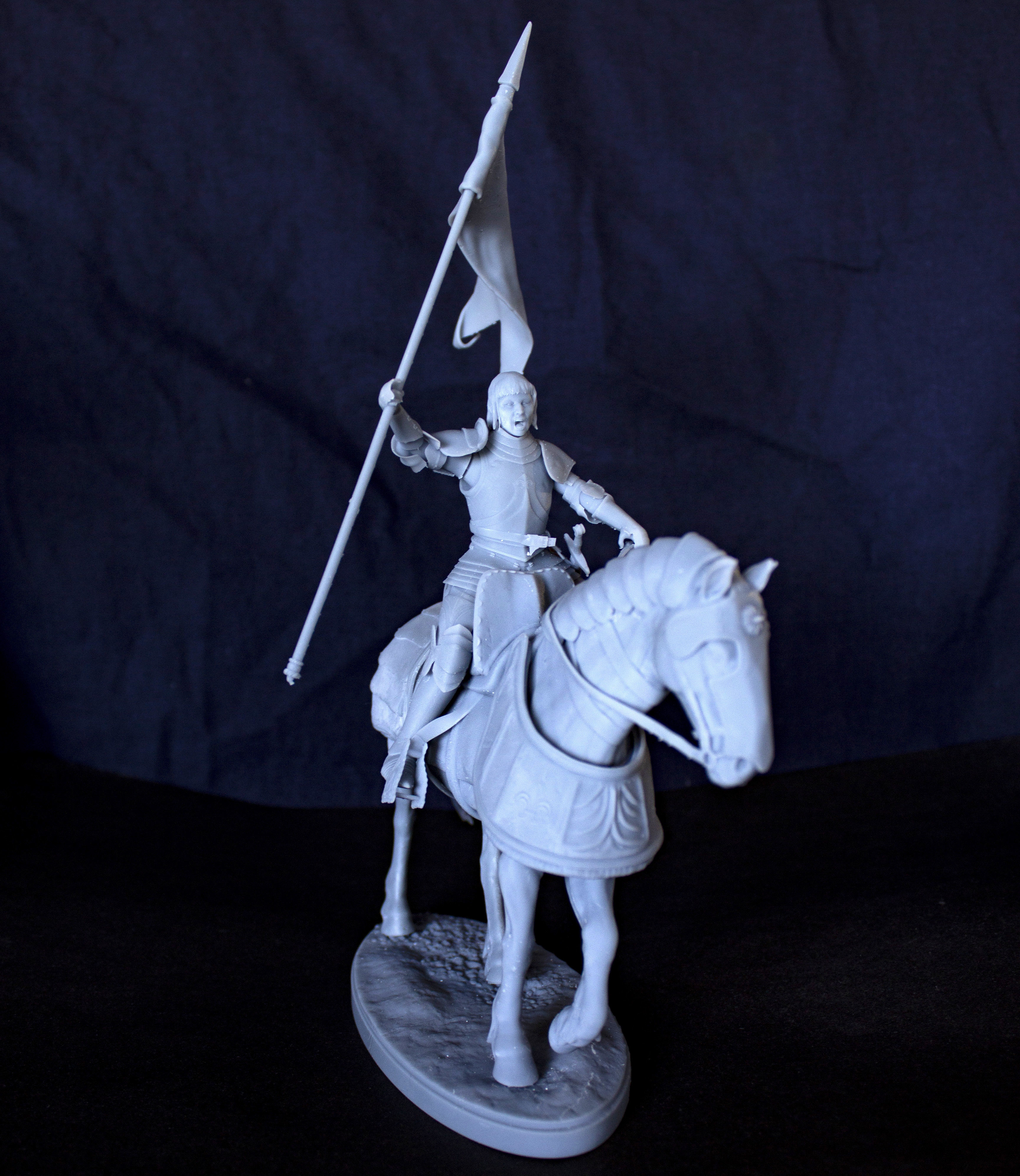Joan of Arc intended for 3D printing - pre supported 3D print model_1