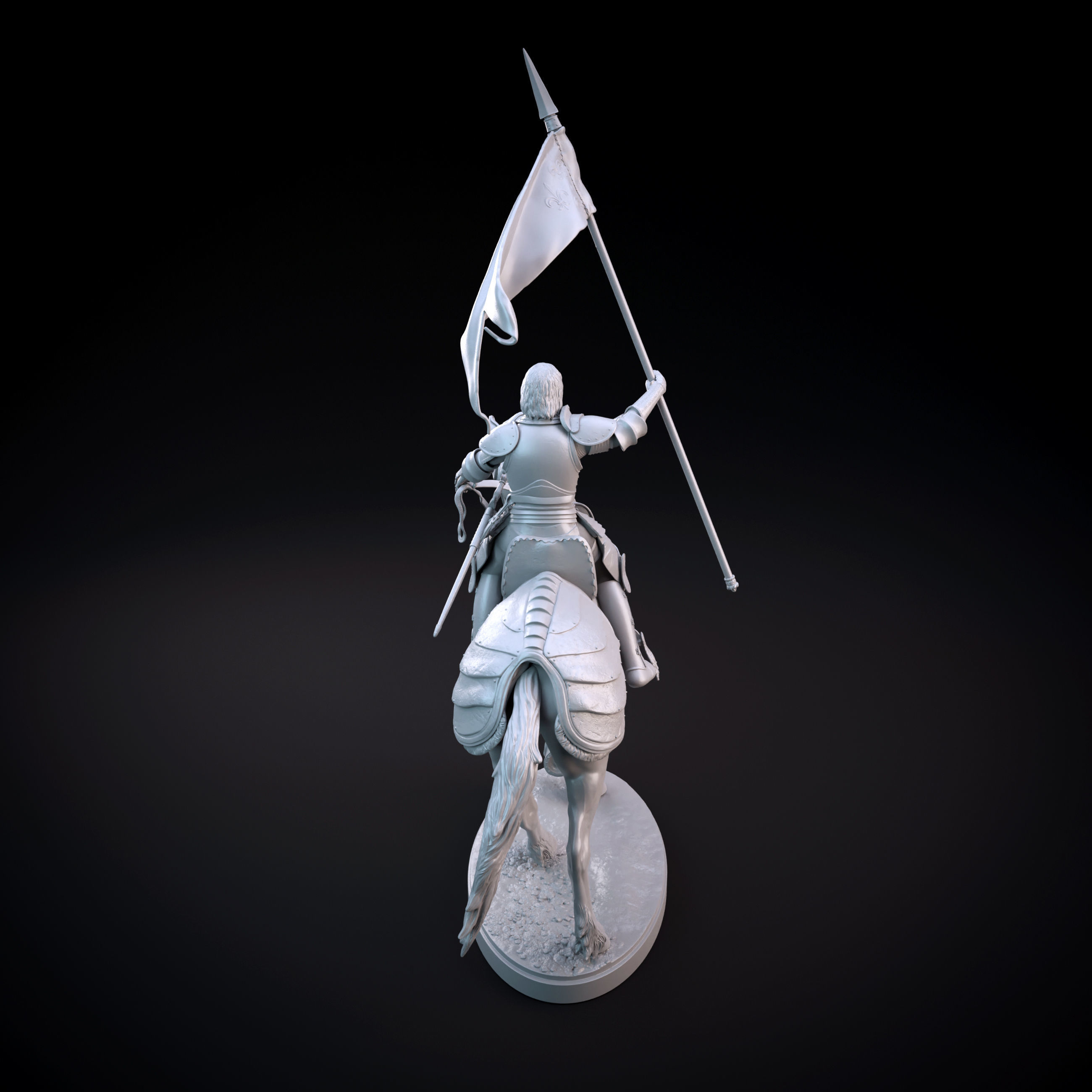 Joan of Arc intended for 3D printing - pre supported 3D print model_11