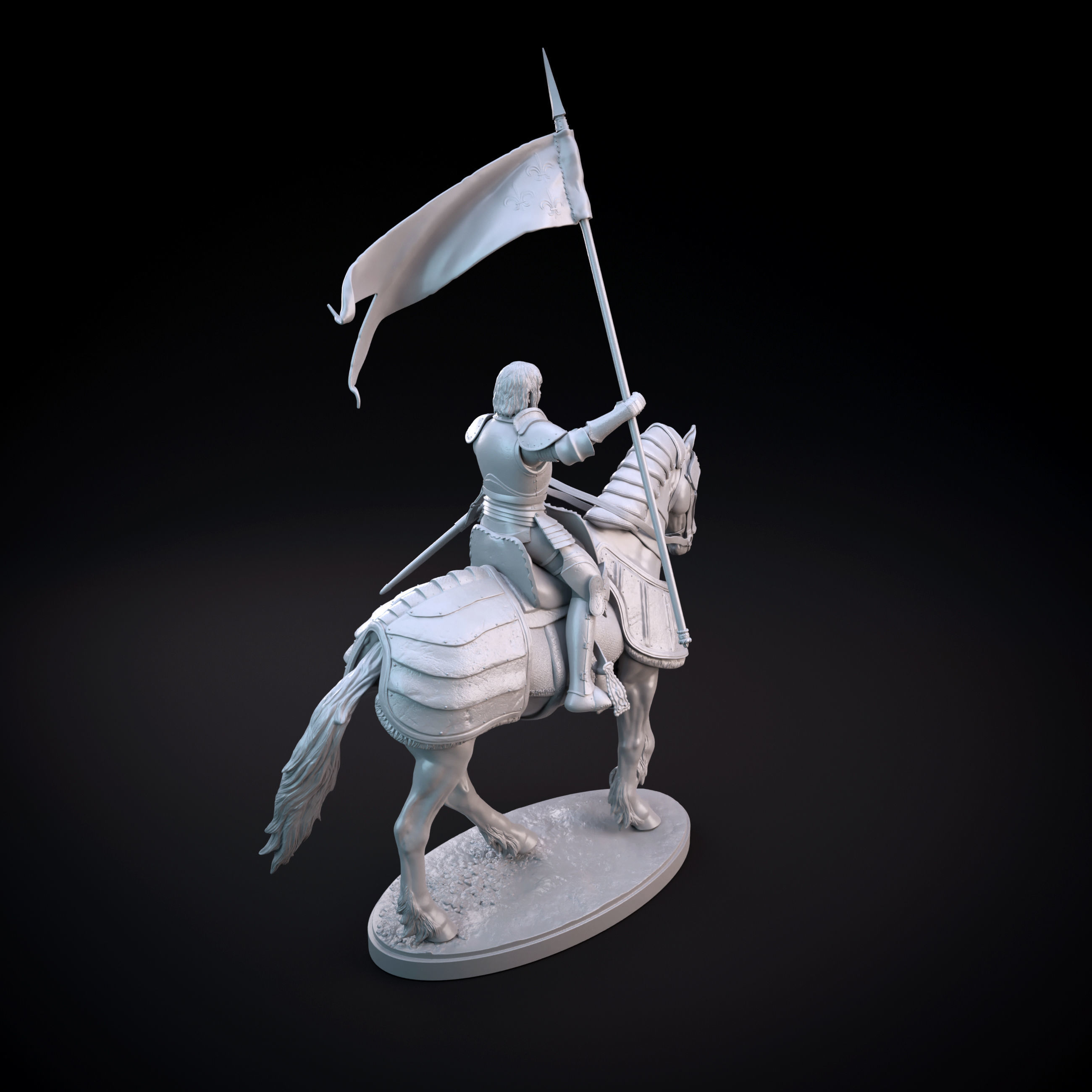 Joan of Arc intended for 3D printing - pre supported 3D print model_10