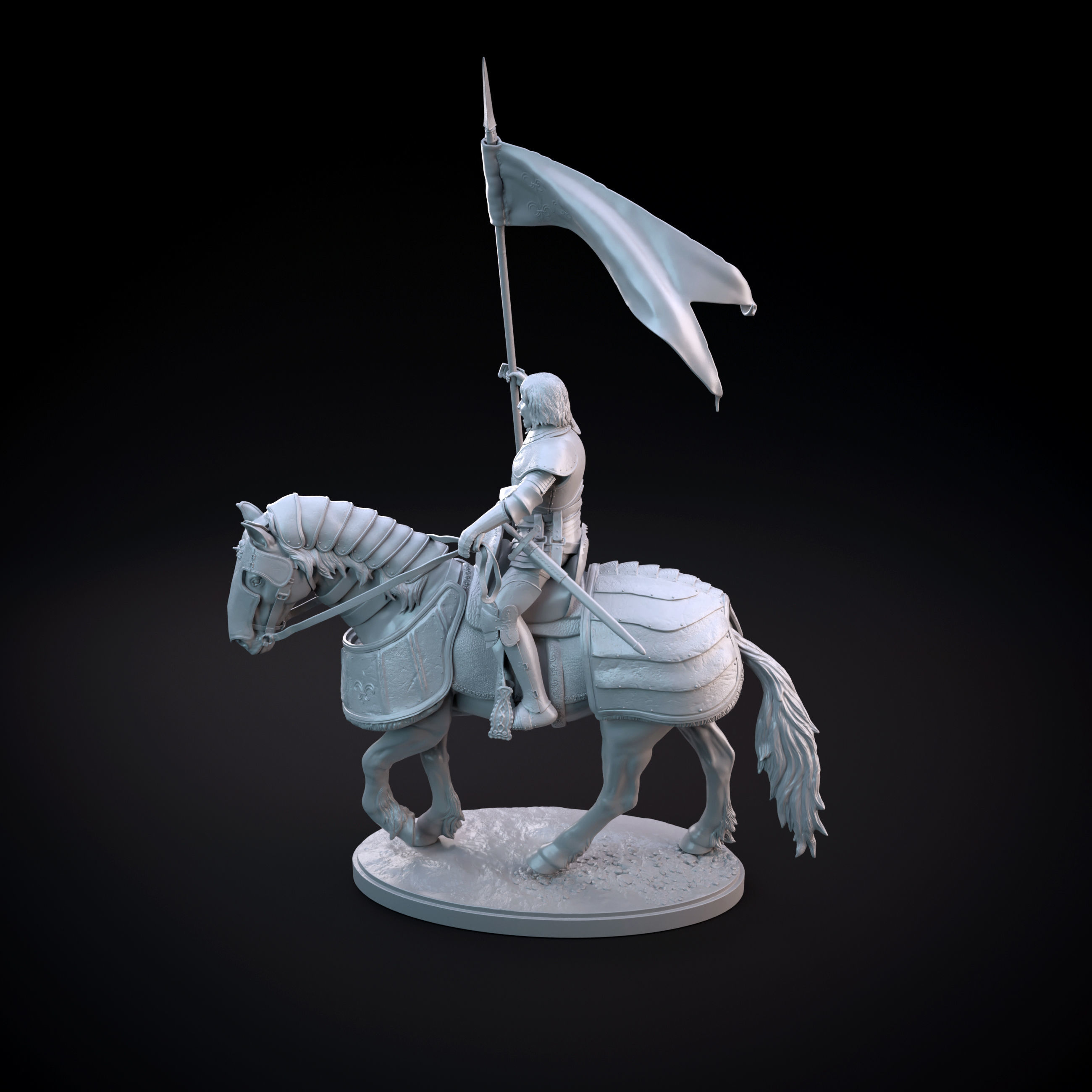 Joan of Arc intended for 3D printing - pre supported 3D print model_13
