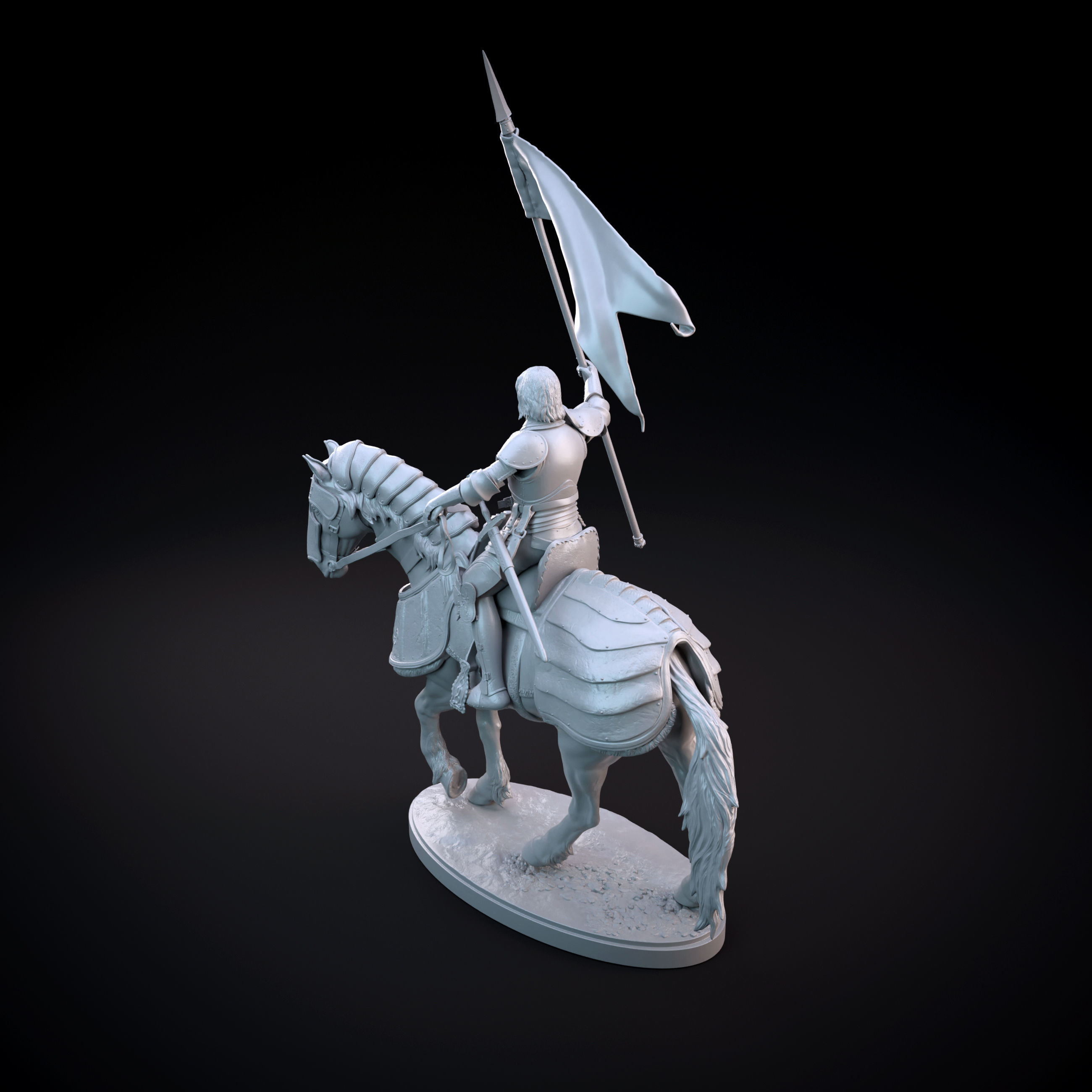 Joan of Arc intended for 3D printing - pre supported 3D print model_12