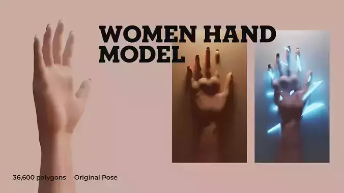 Low Poly Women Hand Original Pose