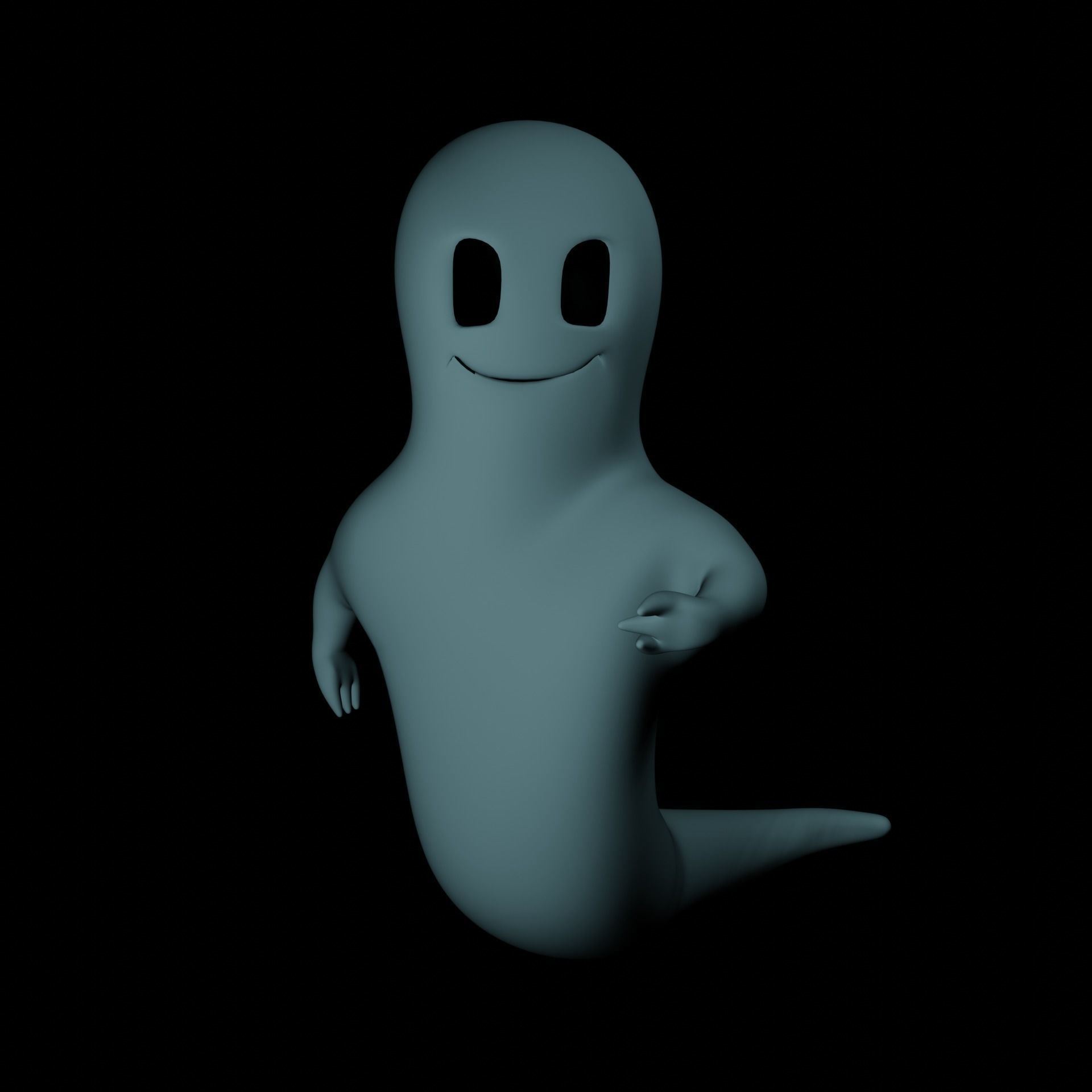 Ghost Rigged with Animation Low-poly 3D model_7