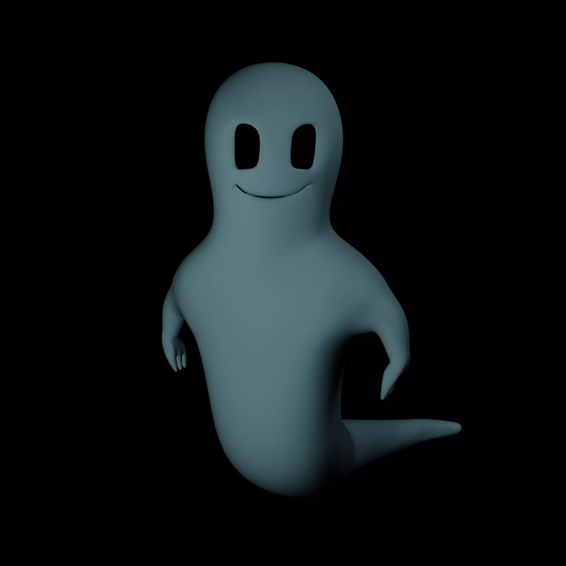 Ghost Rigged with Animation Low-poly 3D model_0
