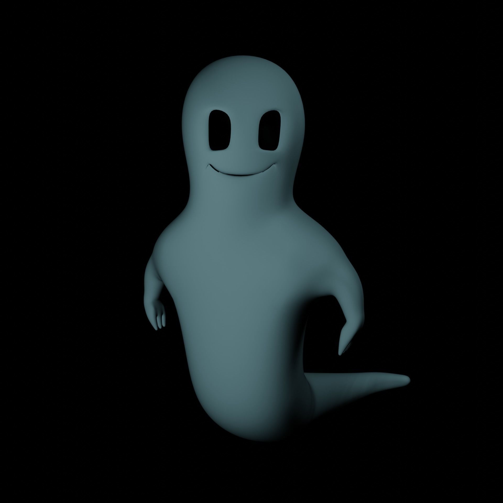 Ghost Rigged with Animation Low-poly 3D model_6