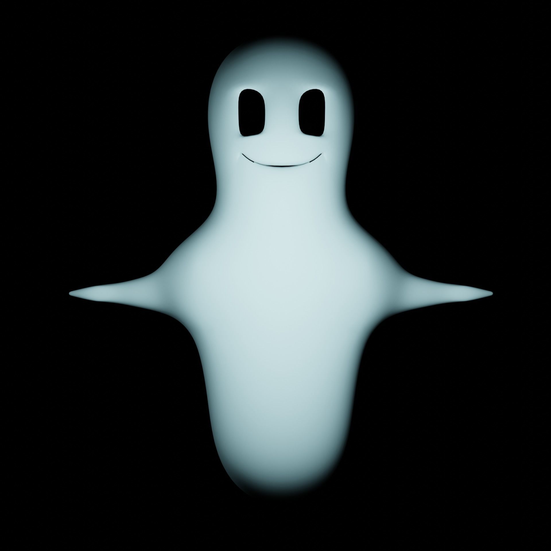 Ghost Rigged with Animation Low-poly 3D model_3