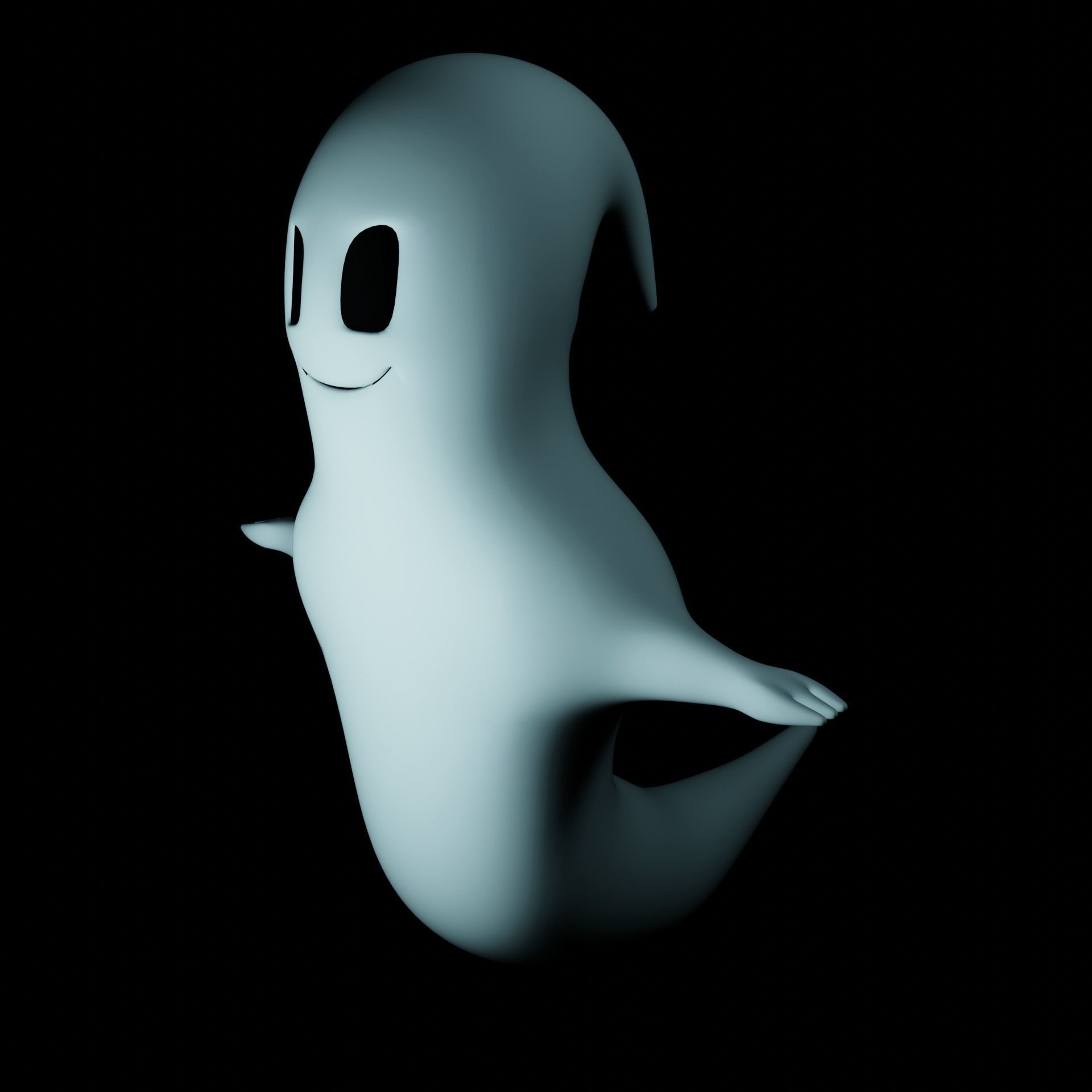 Ghost Rigged with Animation Low-poly 3D model_5