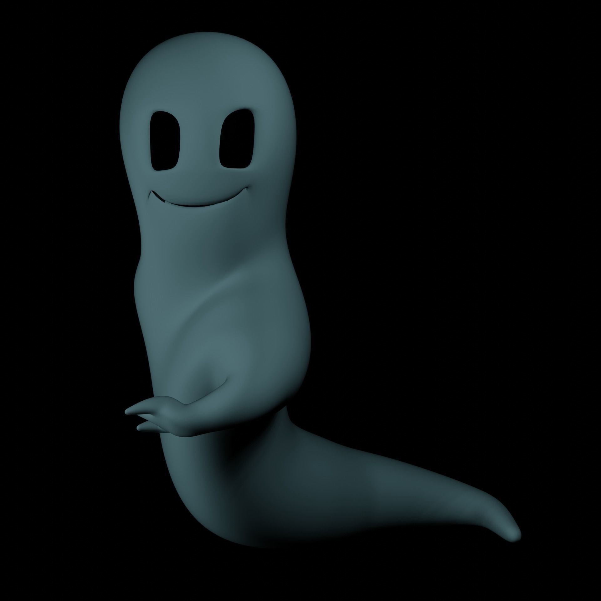 Ghost Rigged with Animation Low-poly 3D model_8