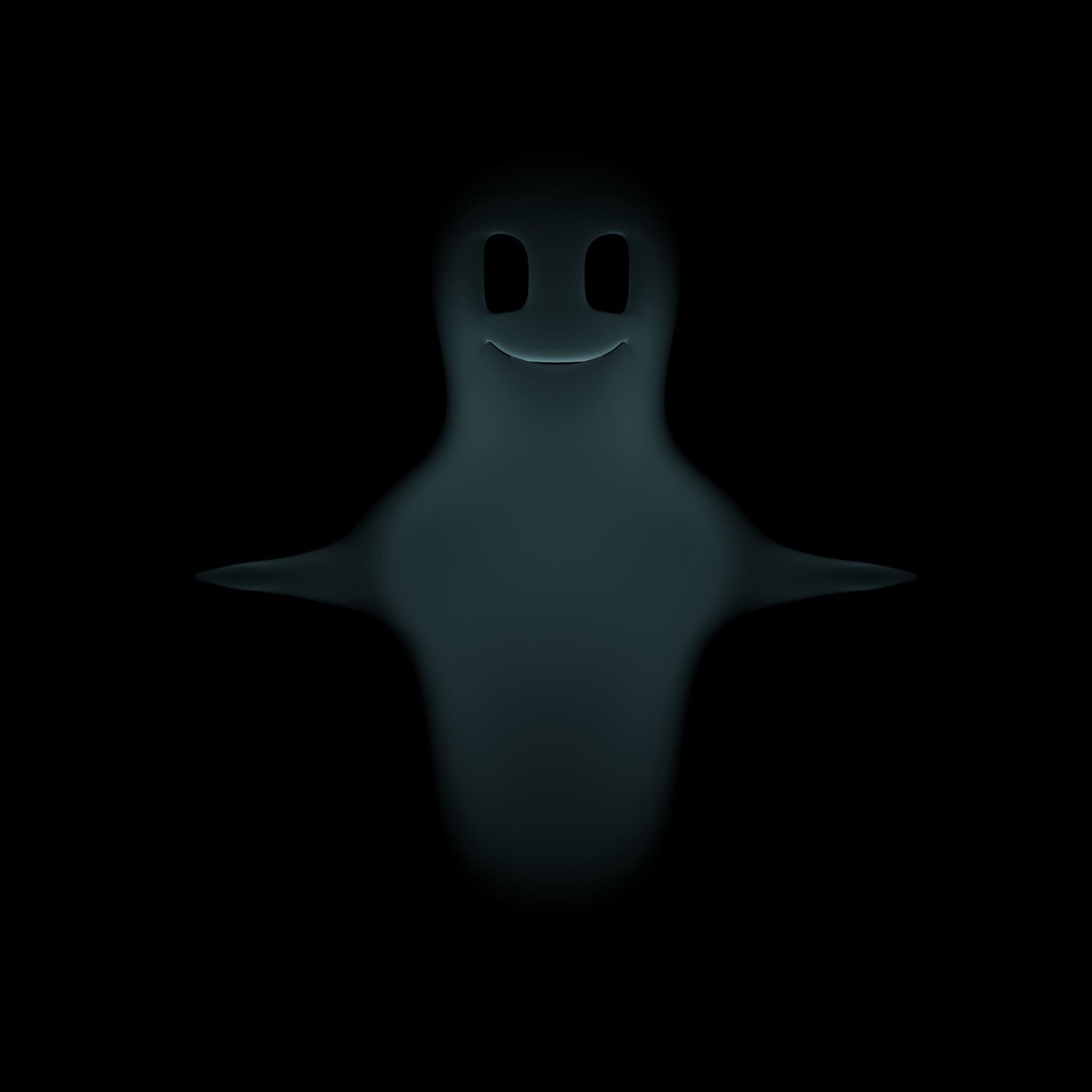 Ghost Rigged with Animation Low-poly 3D model_4