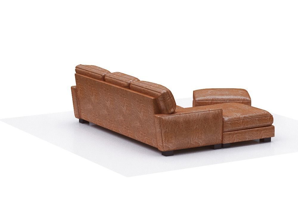 Sofa with chaise lounge Low-poly 3D model_11