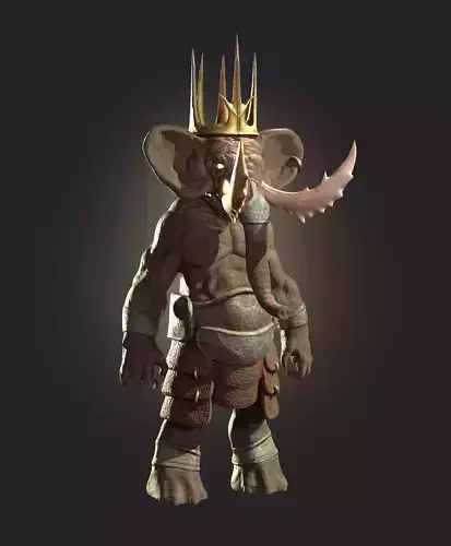 Elephant Creature Low-poly 3D model