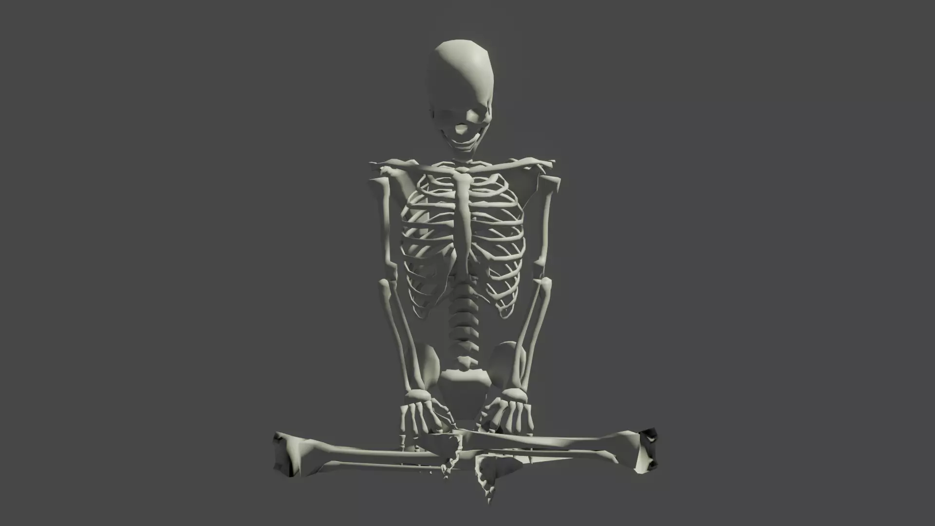 Skeleton Monk 3D model_0