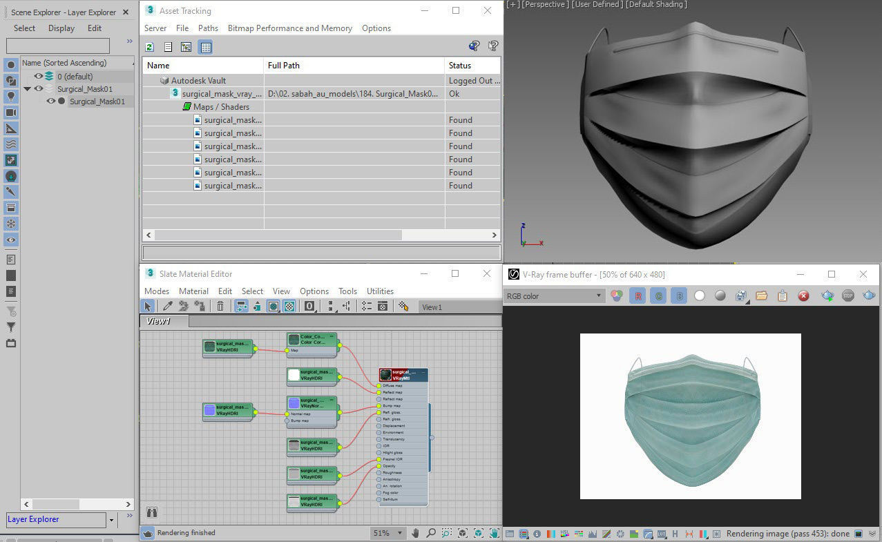 Surgical Mask - PBR Low-poly 3D model_23