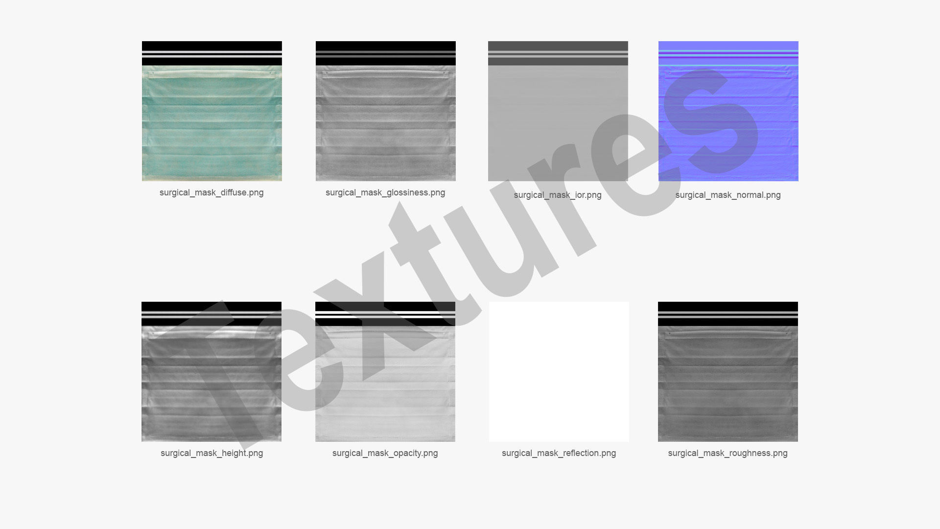 Surgical Mask - PBR Low-poly 3D model_22