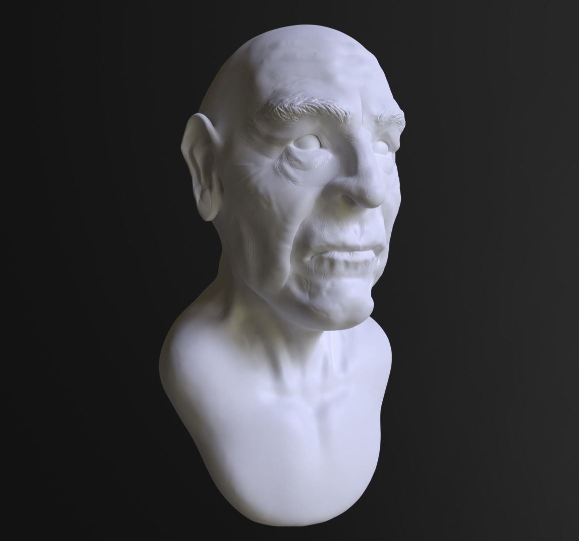Old Man Bust  3d Model  3D model_3