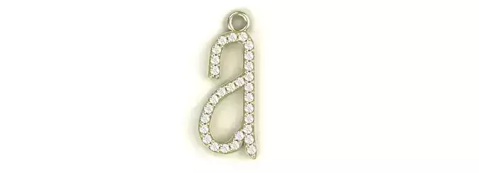 Diamond Lower Case A Pendant Gold Silver Platinum Jewelry