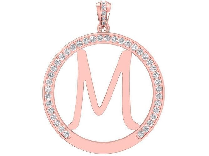 M letter diamond pendant 3051 3D print model