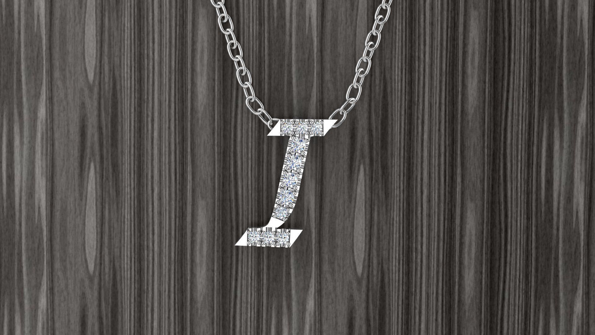 Jewelry Alphabet Pendant I 3D print model_5