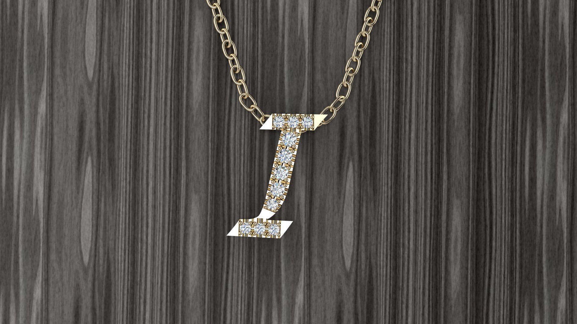 Jewelry Alphabet Pendant I 3D print model_16