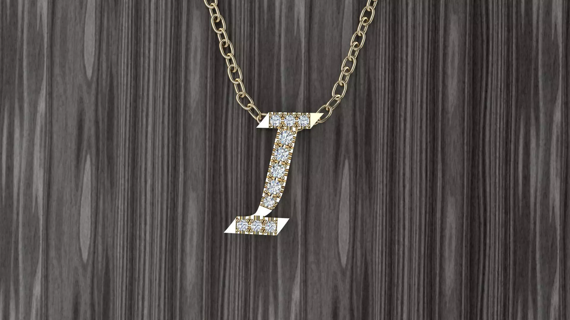 Jewelry Alphabet Pendant I 3D print model_0