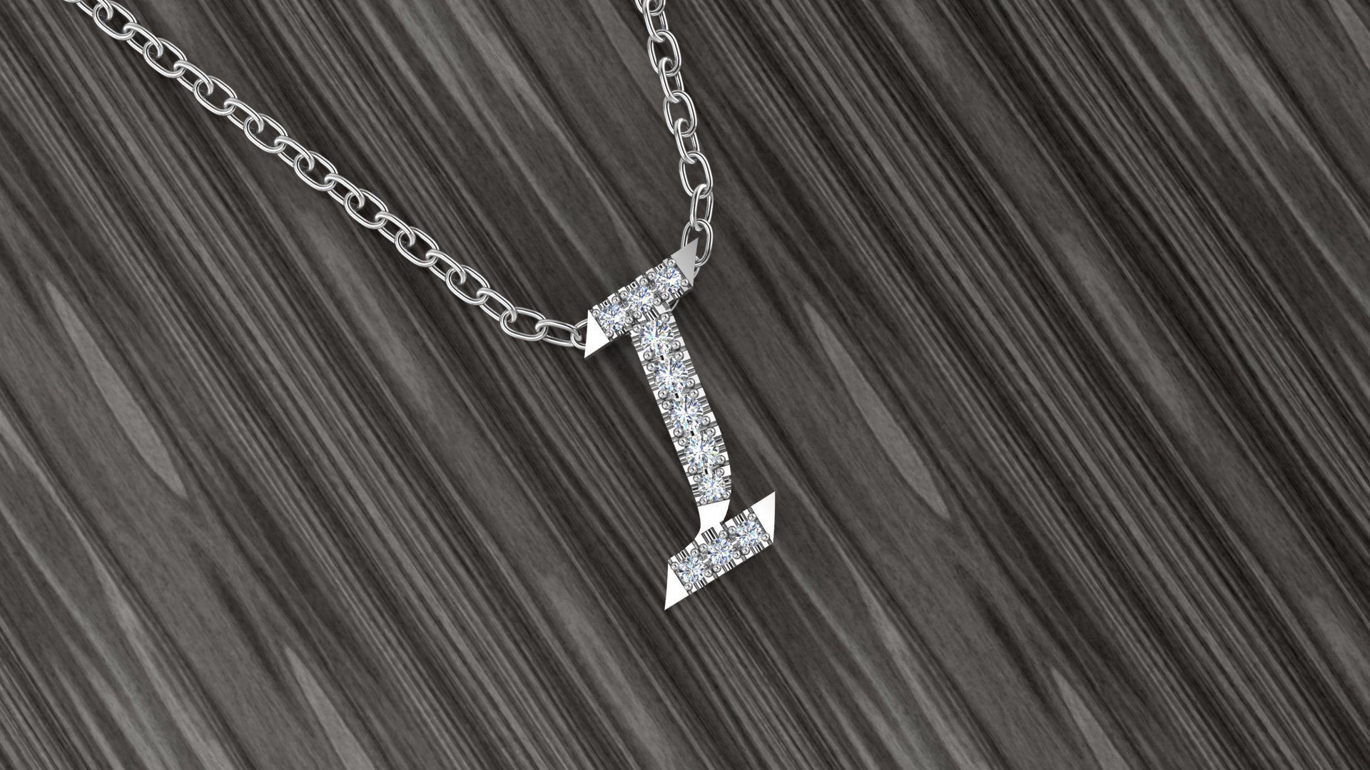 Jewelry Alphabet Pendant I 3D print model_3