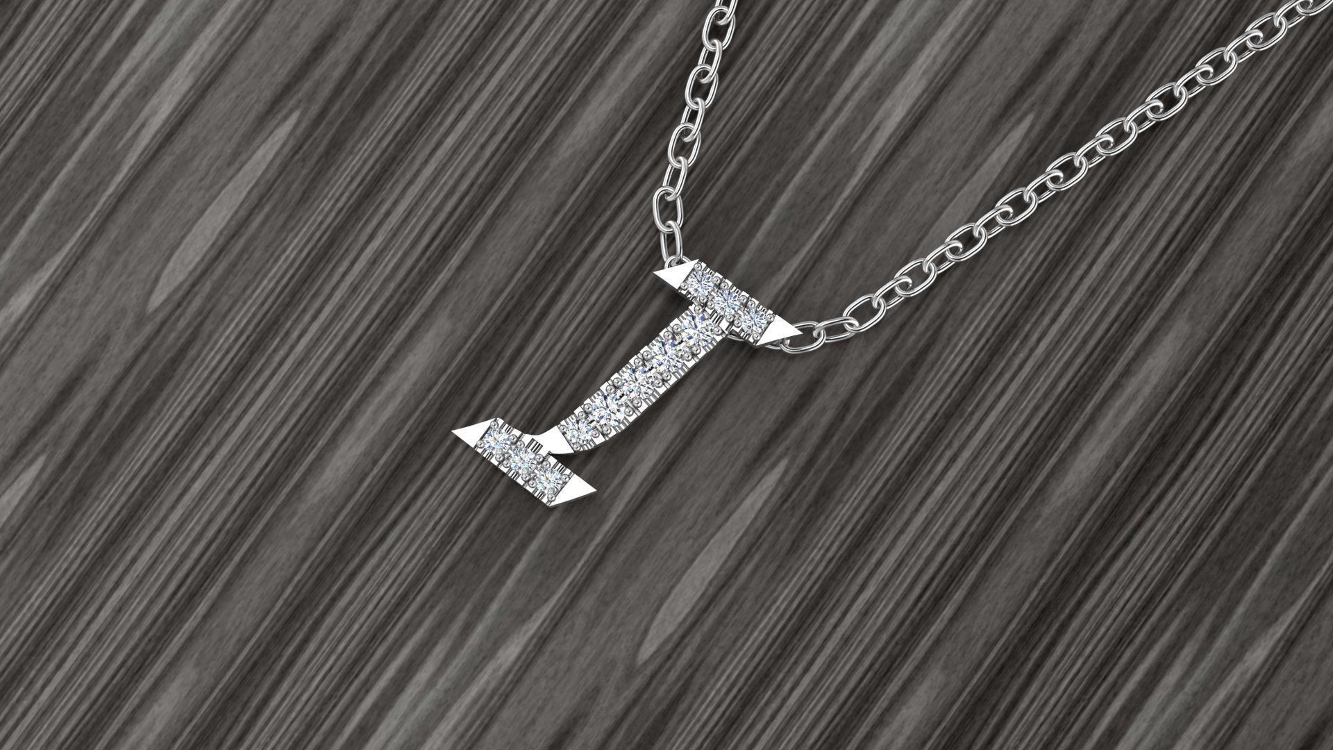 Jewelry Alphabet Pendant I 3D print model_12