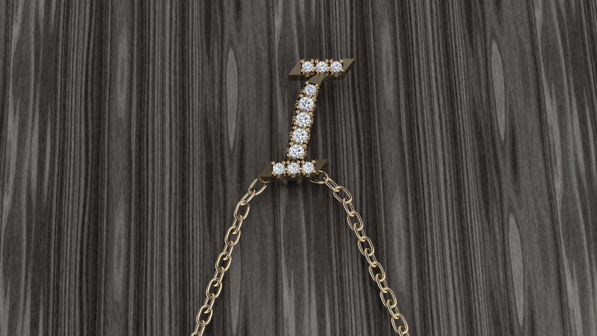 Jewelry Alphabet Pendant I 3D print model_14