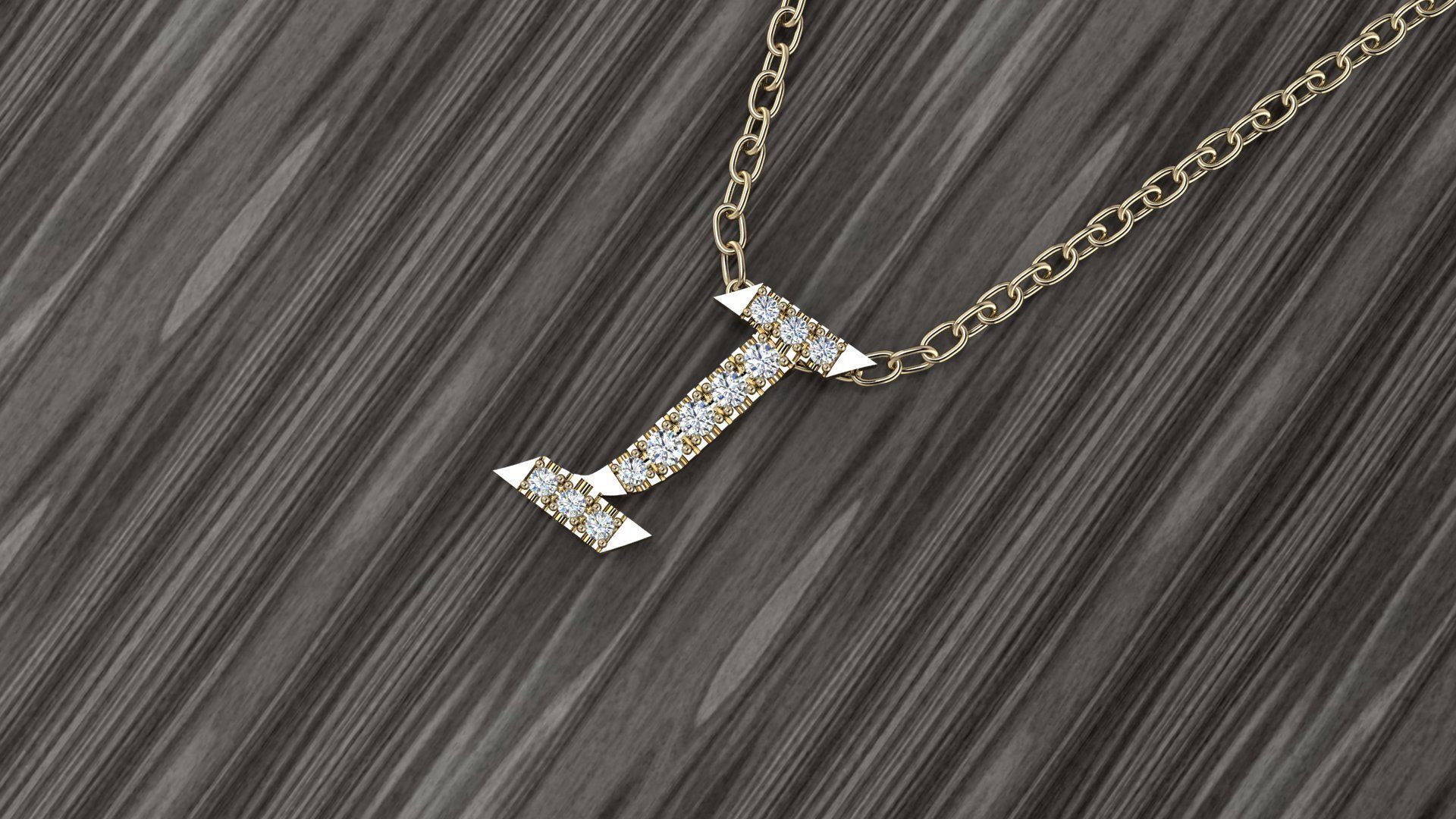 Jewelry Alphabet Pendant I 3D print model_9