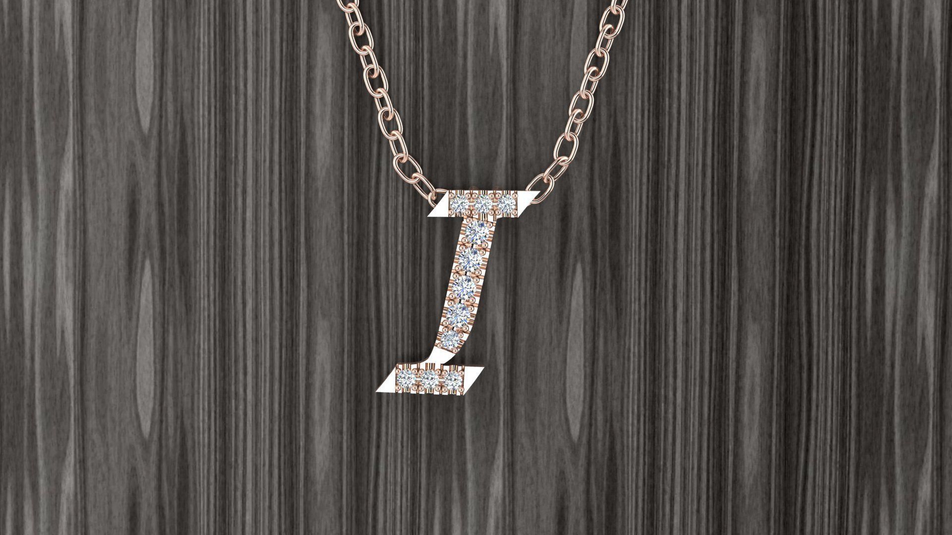 Jewelry Alphabet Pendant I 3D print model_4