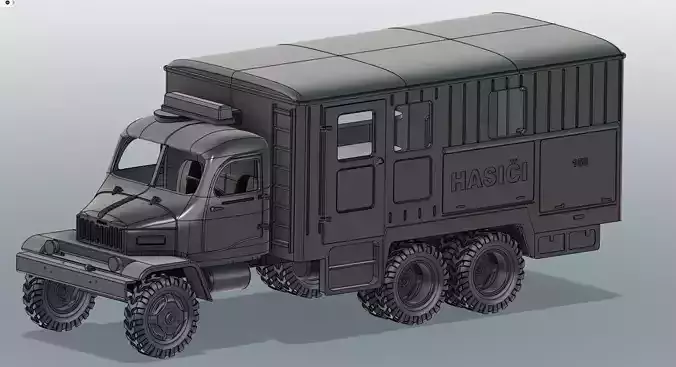 Firetruck Trailer for Praga V3S - addon  3D print model