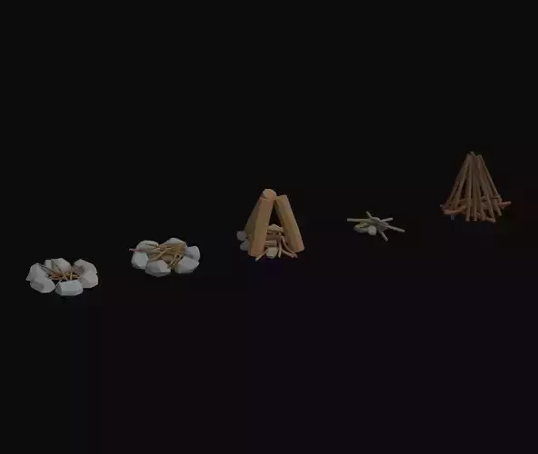 Survival Fires Pack Low Poly