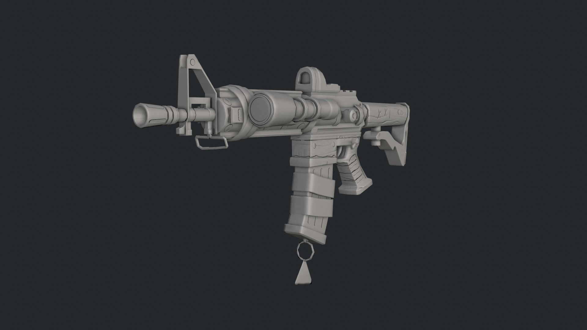 Stylized M4 carbine Weapon Low-poly 3D model_25