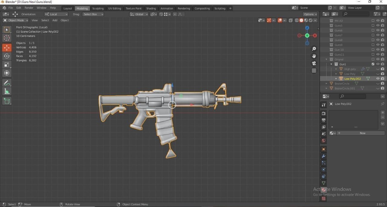 Stylized M4 carbine Weapon Low-poly 3D model_26