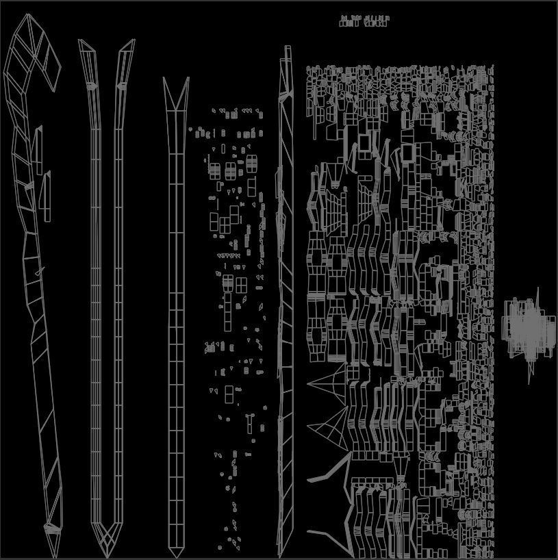 Fantasy Cybernetic Red Sword Low-poly Game ready Low-poly 3D model_6