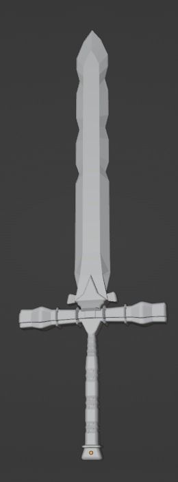Fantasy Cybernetic Red Sword Low-poly Game ready Low-poly 3D model_5