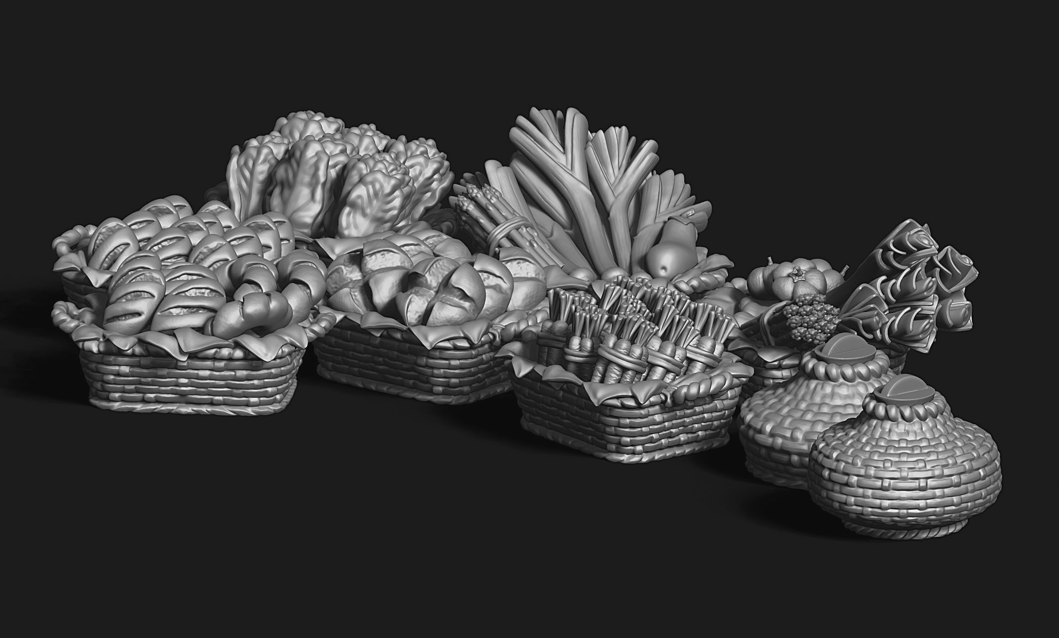 Baskets - Wargames - Boardgames - Dioramas - Railway - 28-32mm 3D print model_16