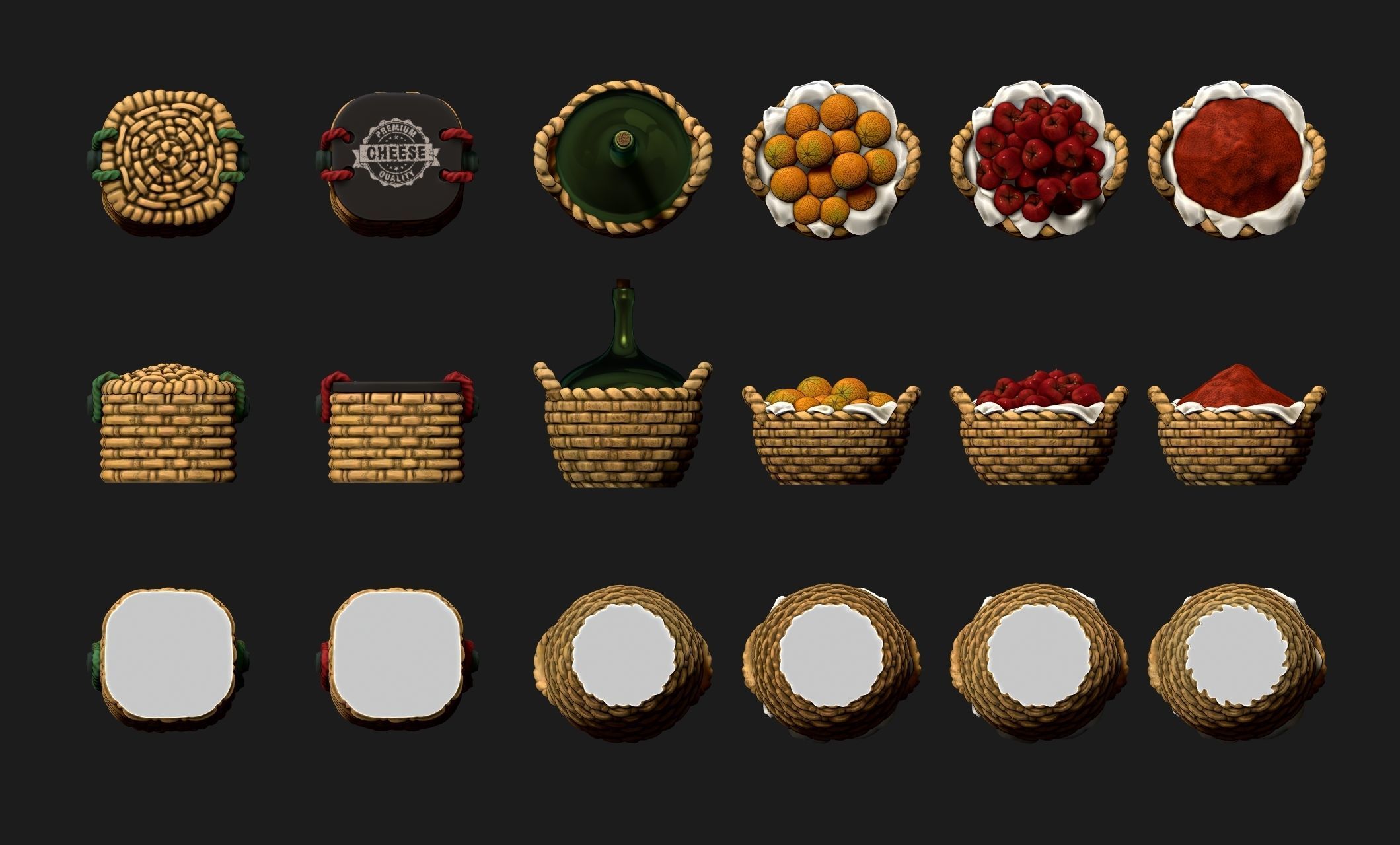 Baskets - Wargames - Boardgames - Dioramas - Railway - 28-32mm 3D print model_10