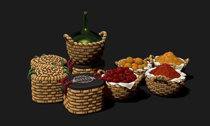 Baskets - Wargames - Boardgames - Dioramas - Railway - 28-32mm 3D print model 2