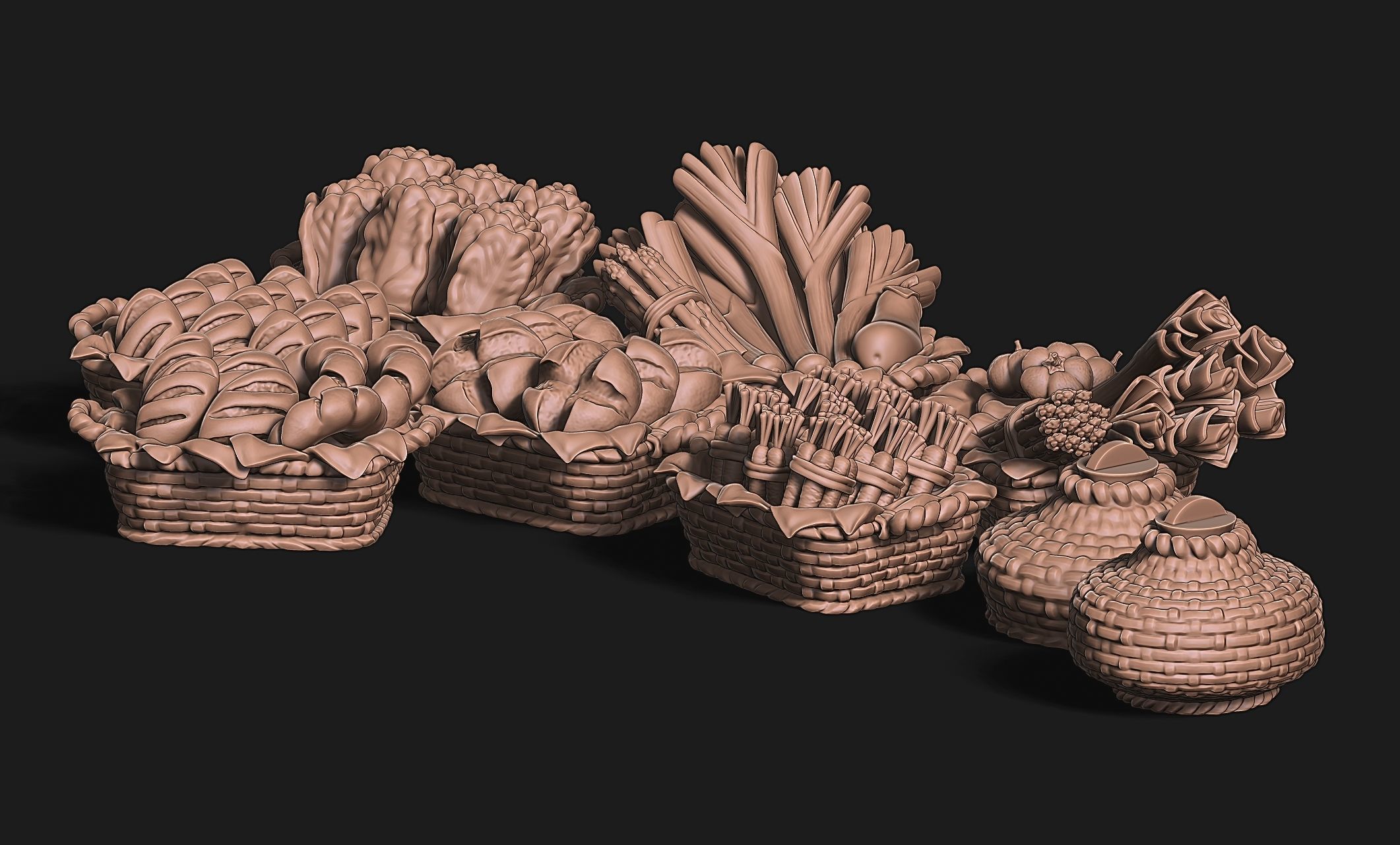 Baskets - Wargames - Boardgames - Dioramas - Railway - 28-32mm 3D print model_3