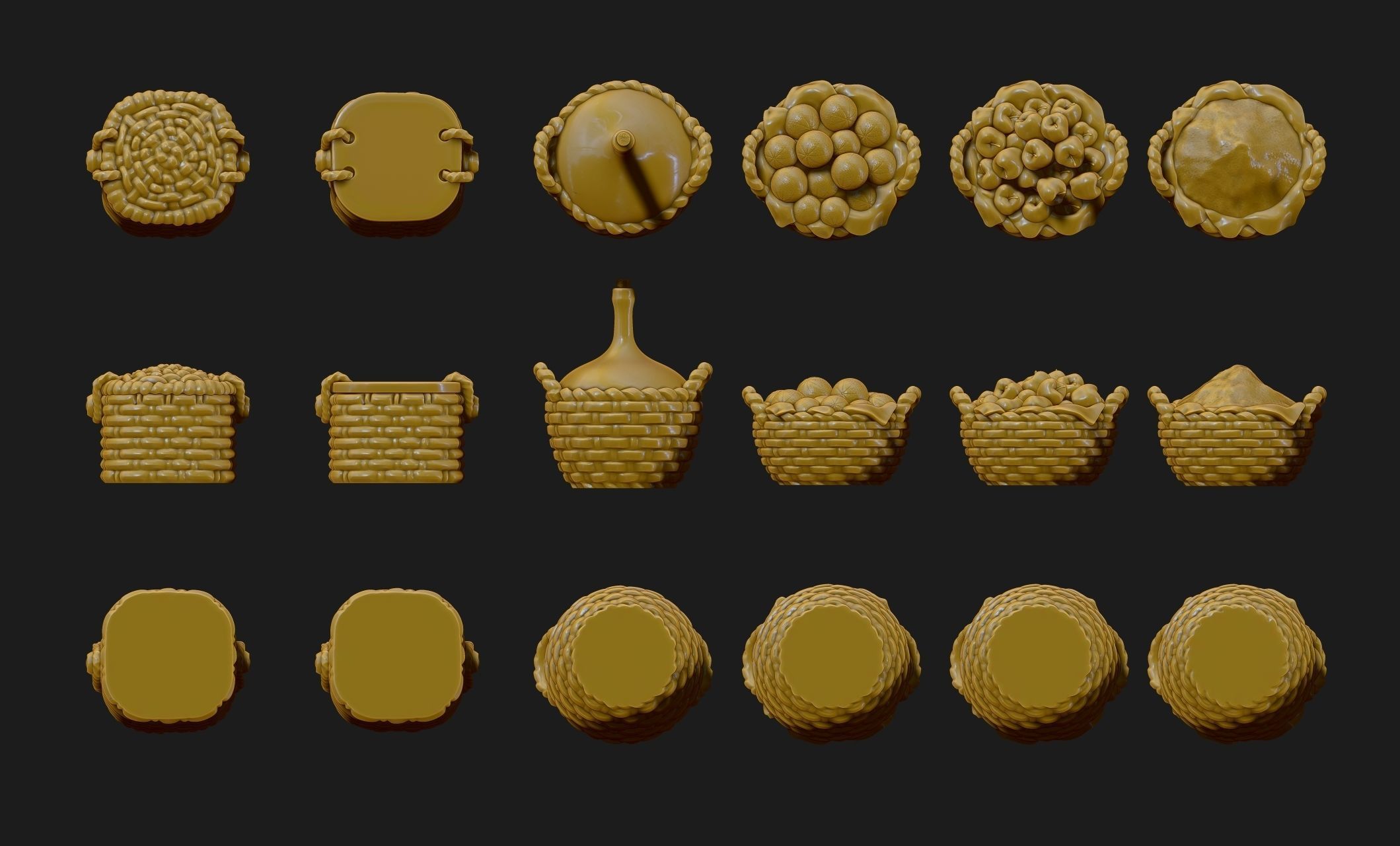 Baskets - Wargames - Boardgames - Dioramas - Railway - 28-32mm 3D print model_12