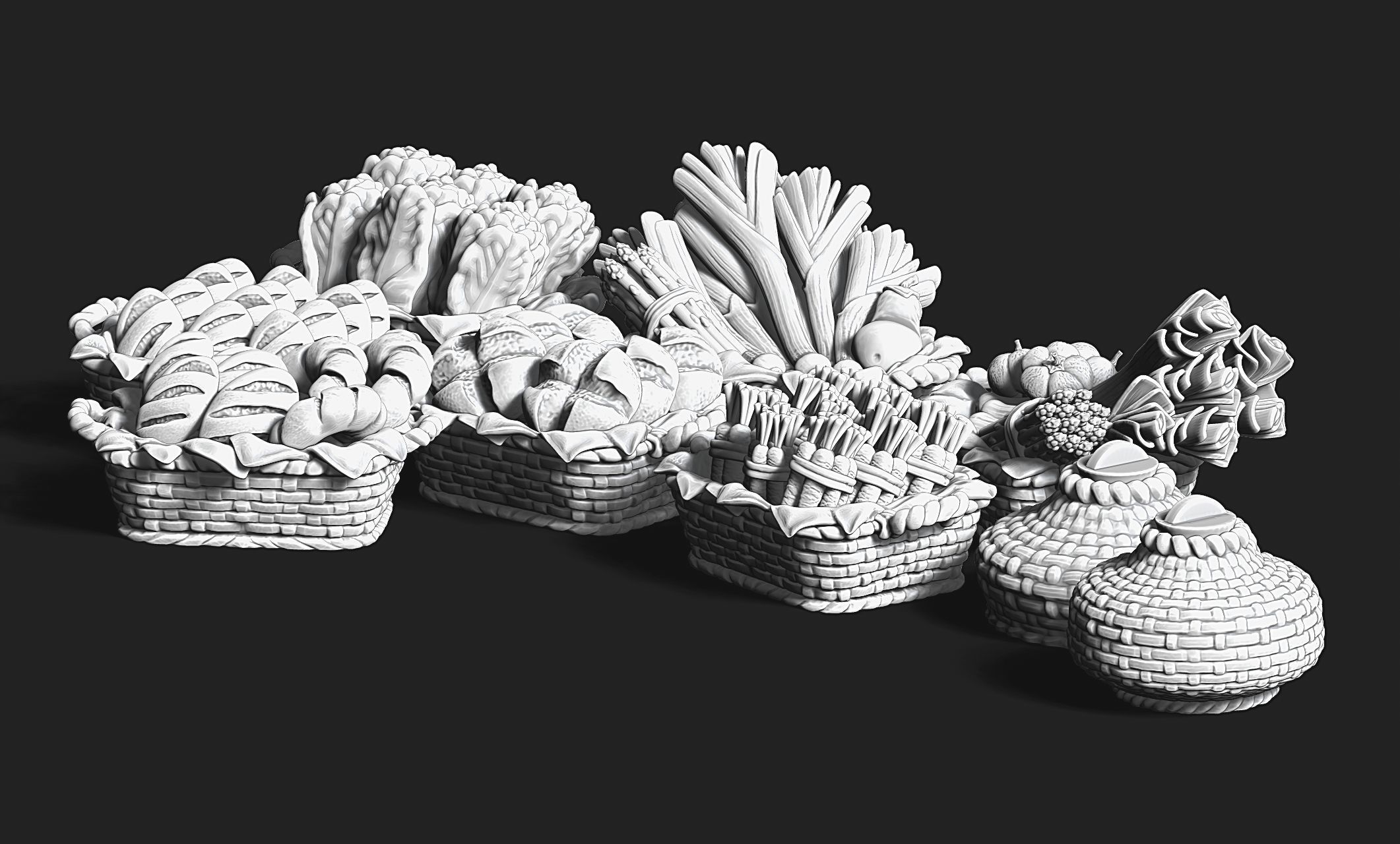 Baskets - Wargames - Boardgames - Dioramas - Railway - 28-32mm 3D print model_7