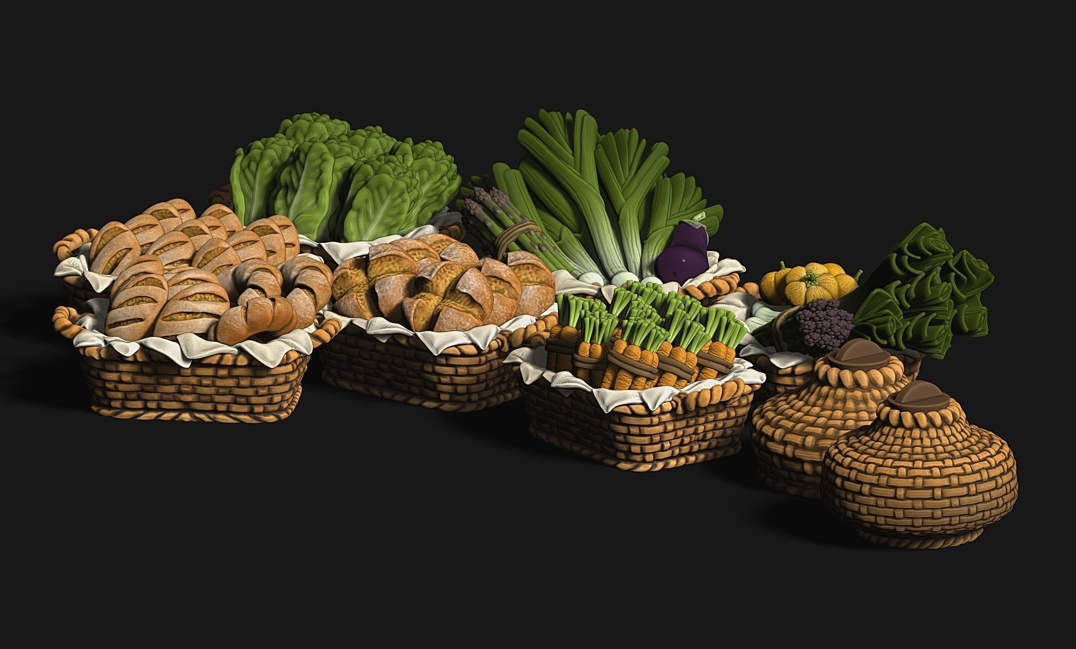 Baskets - Wargames - Boardgames - Dioramas - Railway - 28-32mm 3D print model_8