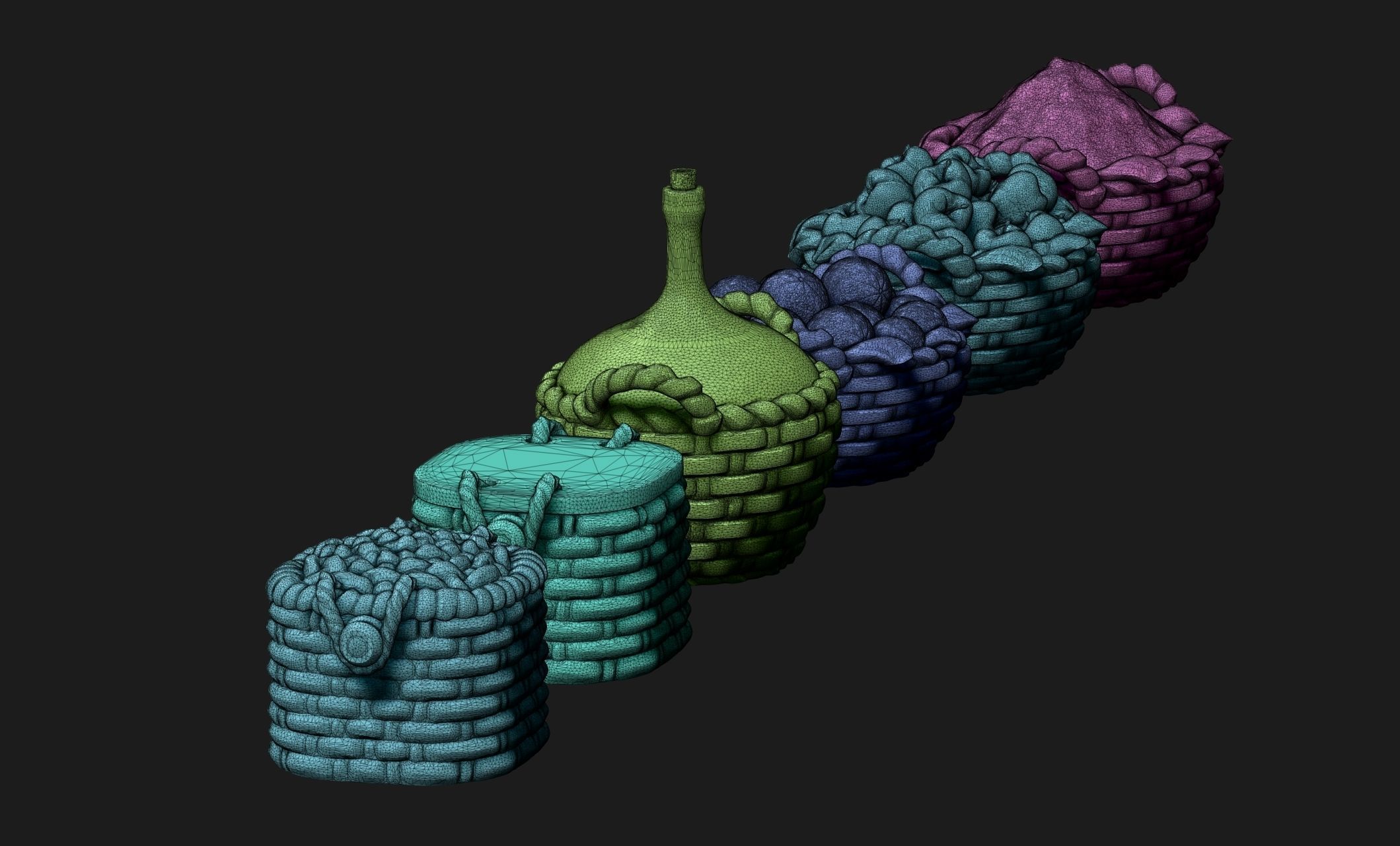 Baskets - Wargames - Boardgames - Dioramas - Railway - 28-32mm 3D print model_15